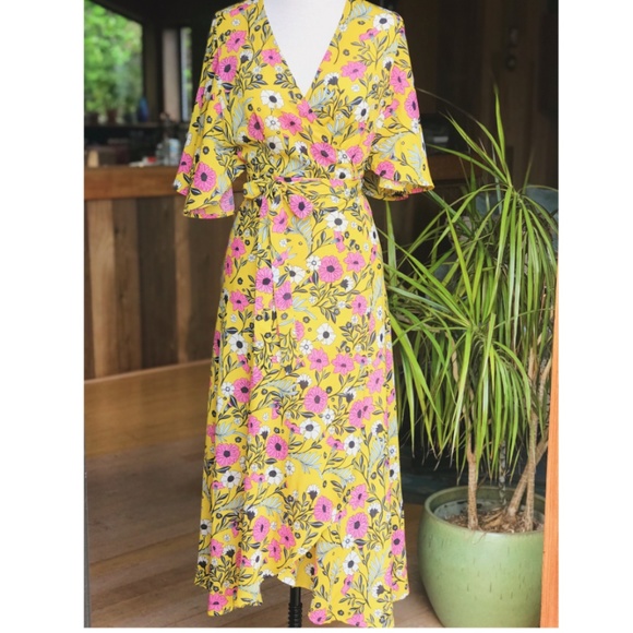 re:named Dresses & Skirts - Re:named | Daisy Maxi Wrap Dress Mustard - M/L